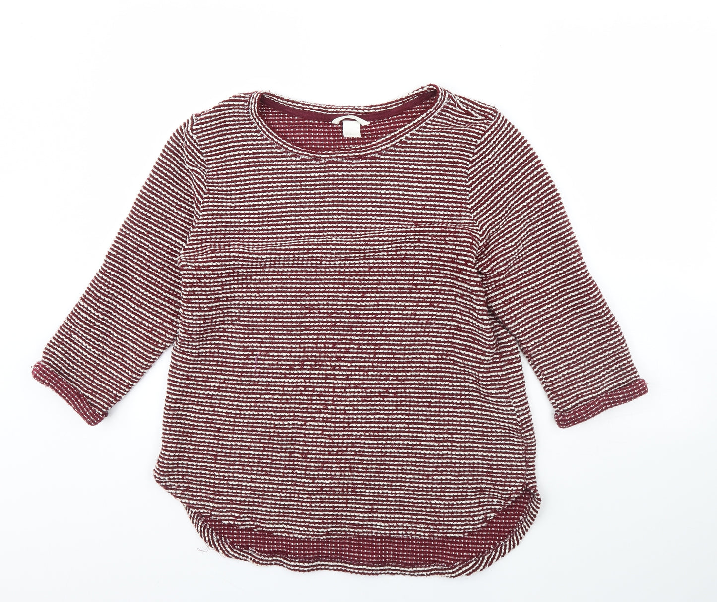H&M Womens Red Herringbone  Pullover Jumper Size M