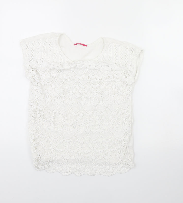 YD Girls White   Basic T-Shirt Size 12 Years