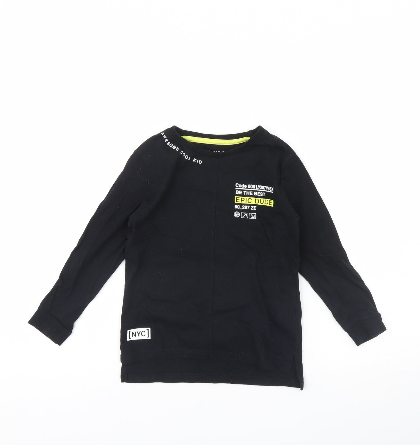 Primark Boys Black   Basic T-Shirt Size 4 Years