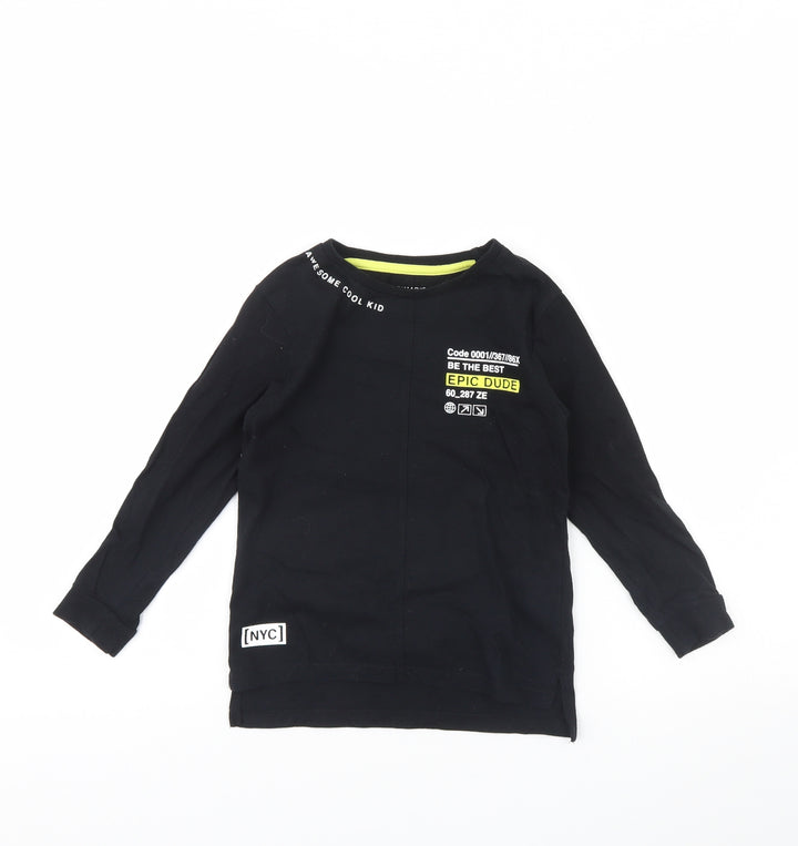 Primark Boys Black   Basic T-Shirt Size 4 Years