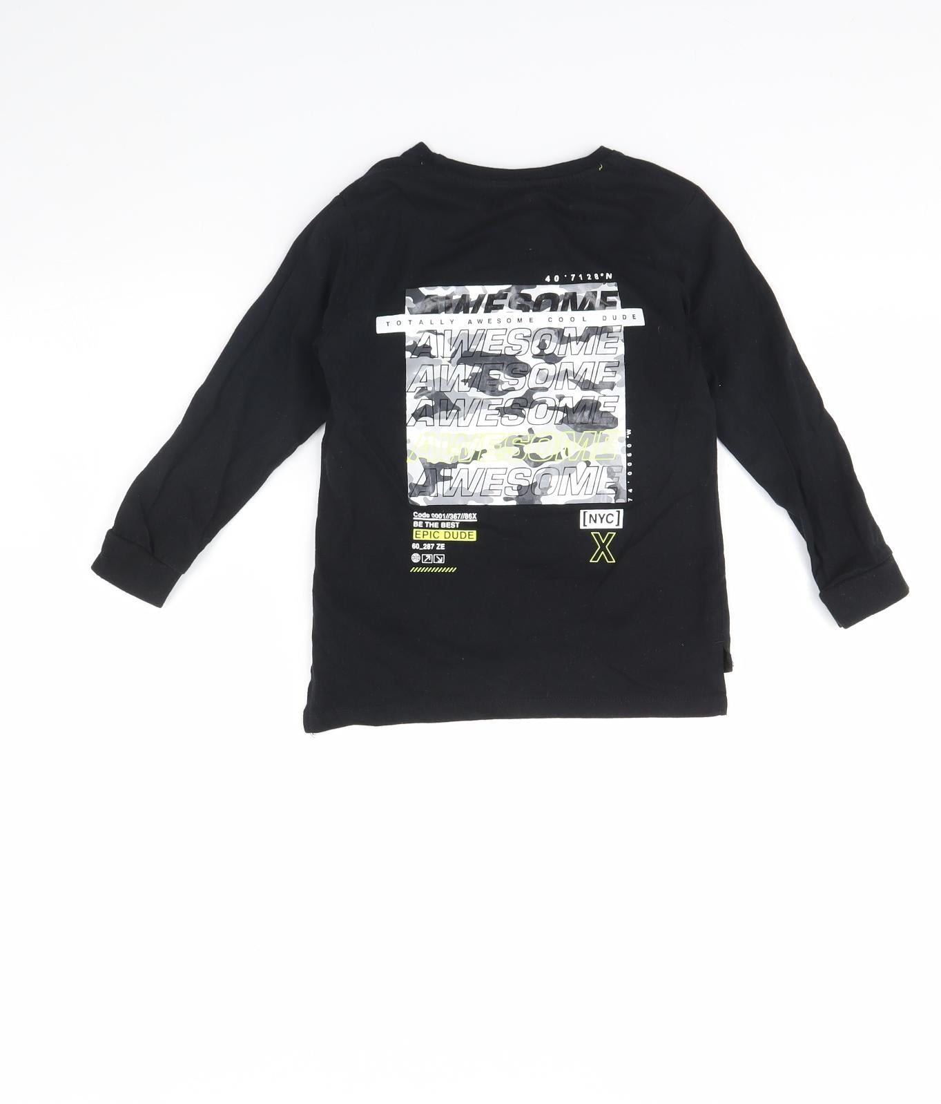 Primark Boys Black   Basic T-Shirt Size 4 Years