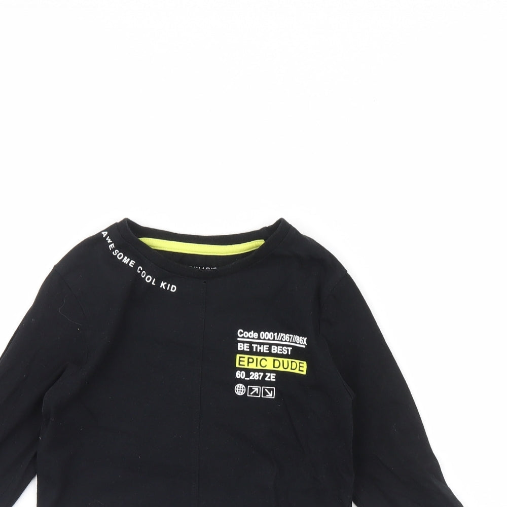 Primark Boys Black   Basic T-Shirt Size 4 Years
