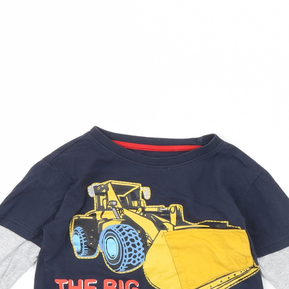 Urban dept Boys Blue   Basic T-Shirt Size 4 Years  - Tractor
