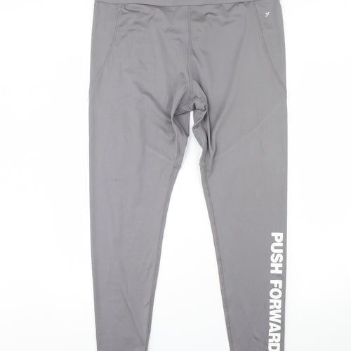 Workout Womens Grey   Compression Leggings Size XL L30 in