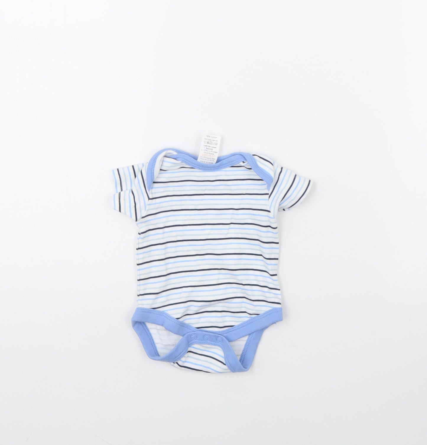 Preworn Baby White Striped  Babygrow One-Piece Size 0-3 Months  - Newborn