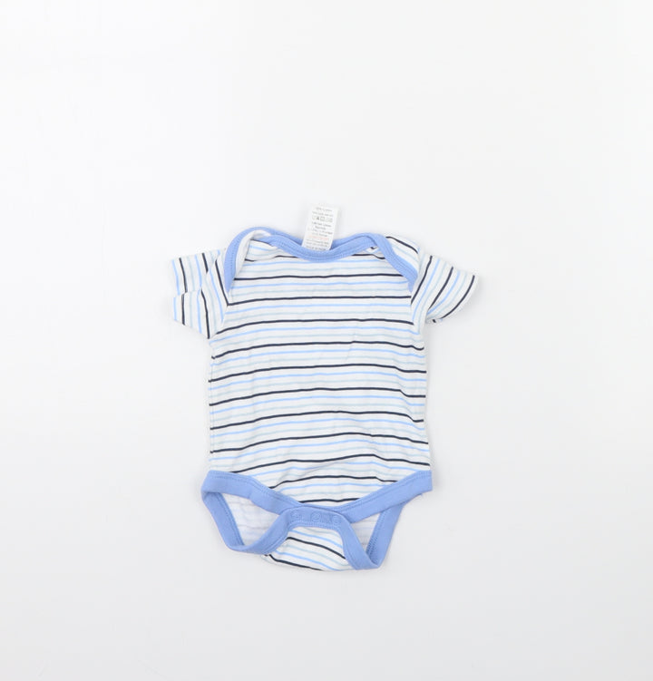 Preworn Baby White Striped  Babygrow One-Piece Size 0-3 Months  - Newborn