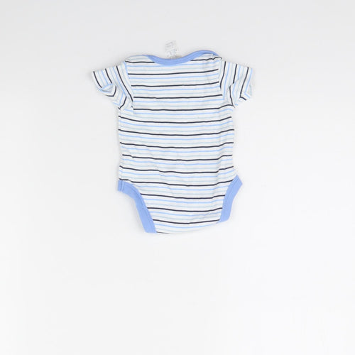 Preworn Baby White Striped  Babygrow One-Piece Size 0-3 Months  - Newborn