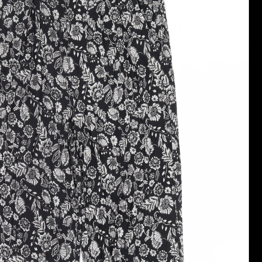 TU Womens Black Floral  Trousers  Size 18 L29 in