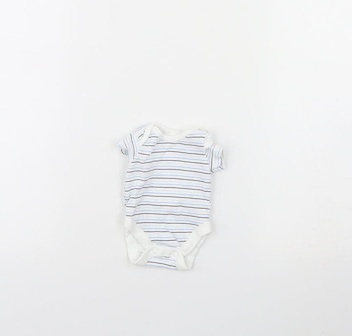 Nutmeg Baby White Striped Babygrow One-Piece Size 0-3 Months - Tiny baby