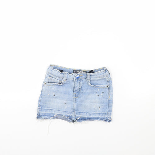 Mango Girls Blue  Denim Mini Skirt Size 5 Years
