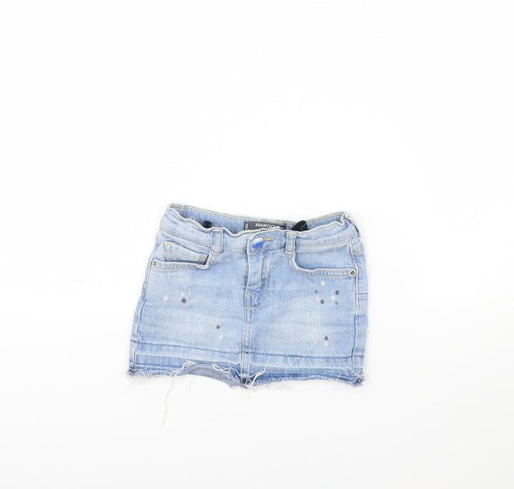 Mango Girls Blue  Denim Mini Skirt Size 5 Years