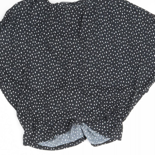 M&s Womens Black Polka Dot  Basic Blouse Size 10