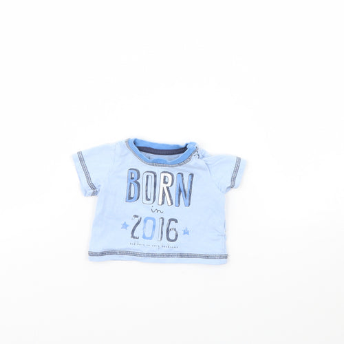 TU Girls Blue   Basic T-Shirt Size 0-3 Months  - Tiny baby