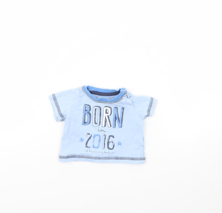 TU Girls Blue Basic T-Shirt Size 0-3 Months - Tiny baby