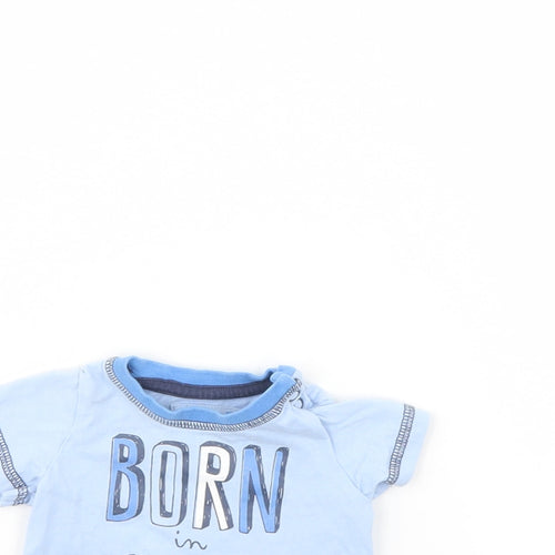TU Girls Blue   Basic T-Shirt Size 0-3 Months  - Tiny baby