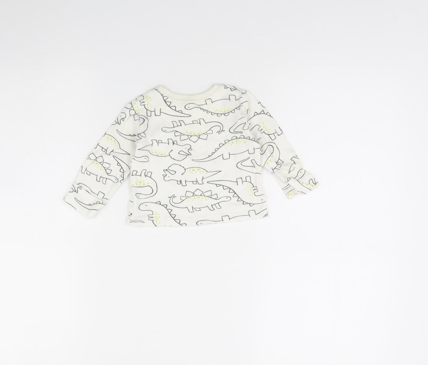 George Baby Ivory Animal Print  Basic T-Shirt Size 0-3 Months  - Dinosaur