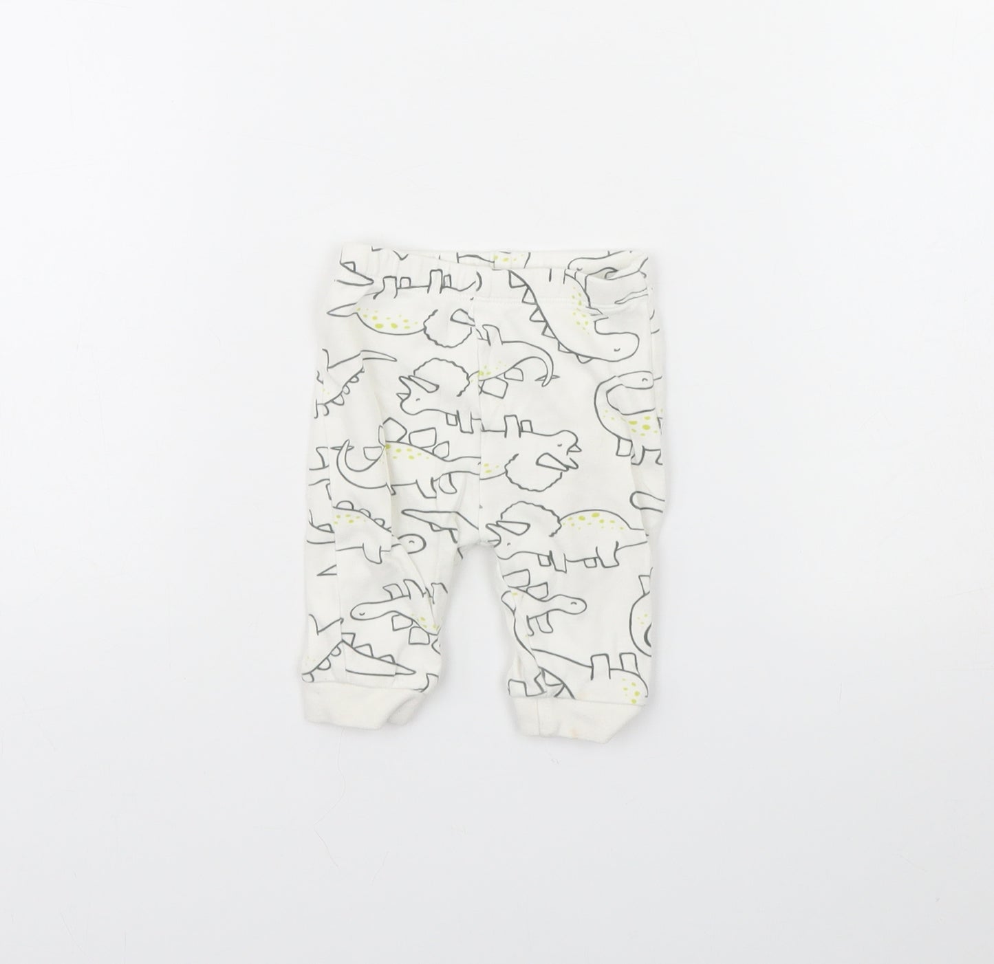 George Baby Ivory Animal Print  Jogger Trousers Size 0-3 Months  - Dinosaur