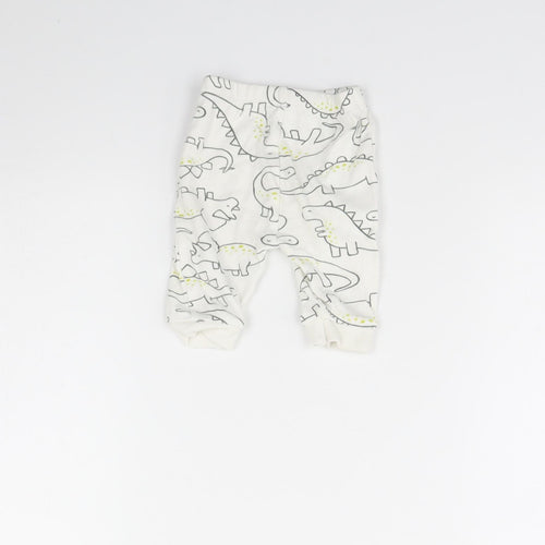 George Baby Ivory Animal Print  Jogger Trousers Size 0-3 Months  - Dinosaur