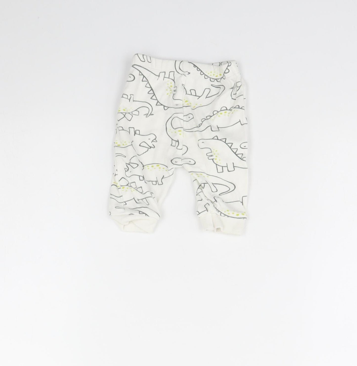 George Baby Ivory Animal Print  Jogger Trousers Size 0-3 Months  - Dinosaur