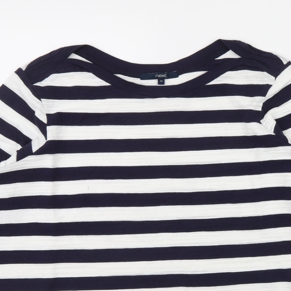 NEXT Womens Blue Striped  Basic T-Shirt Size 20