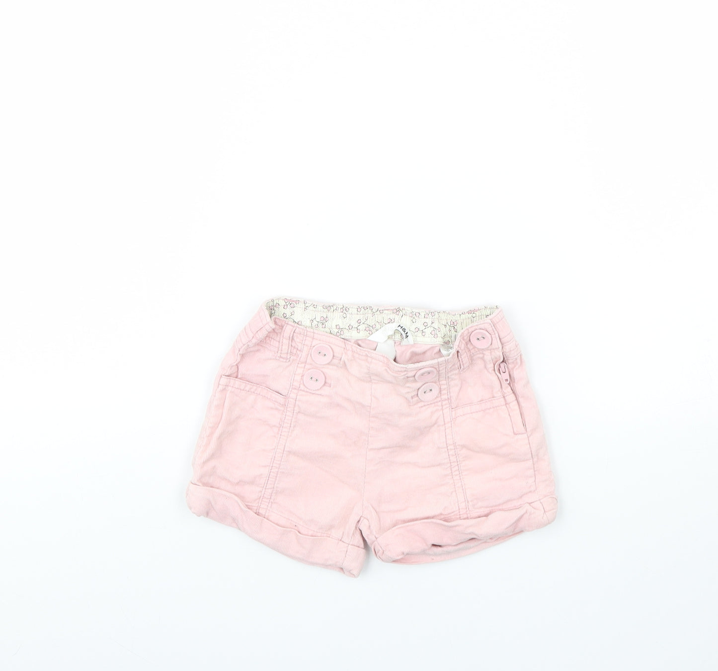H&M Girls Pink  Corduroy Cropped Trousers Size 12 Months