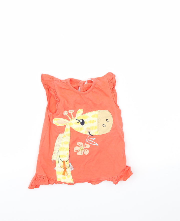 M&Co Girls Pink   Basic T-Shirt Size 12 Months