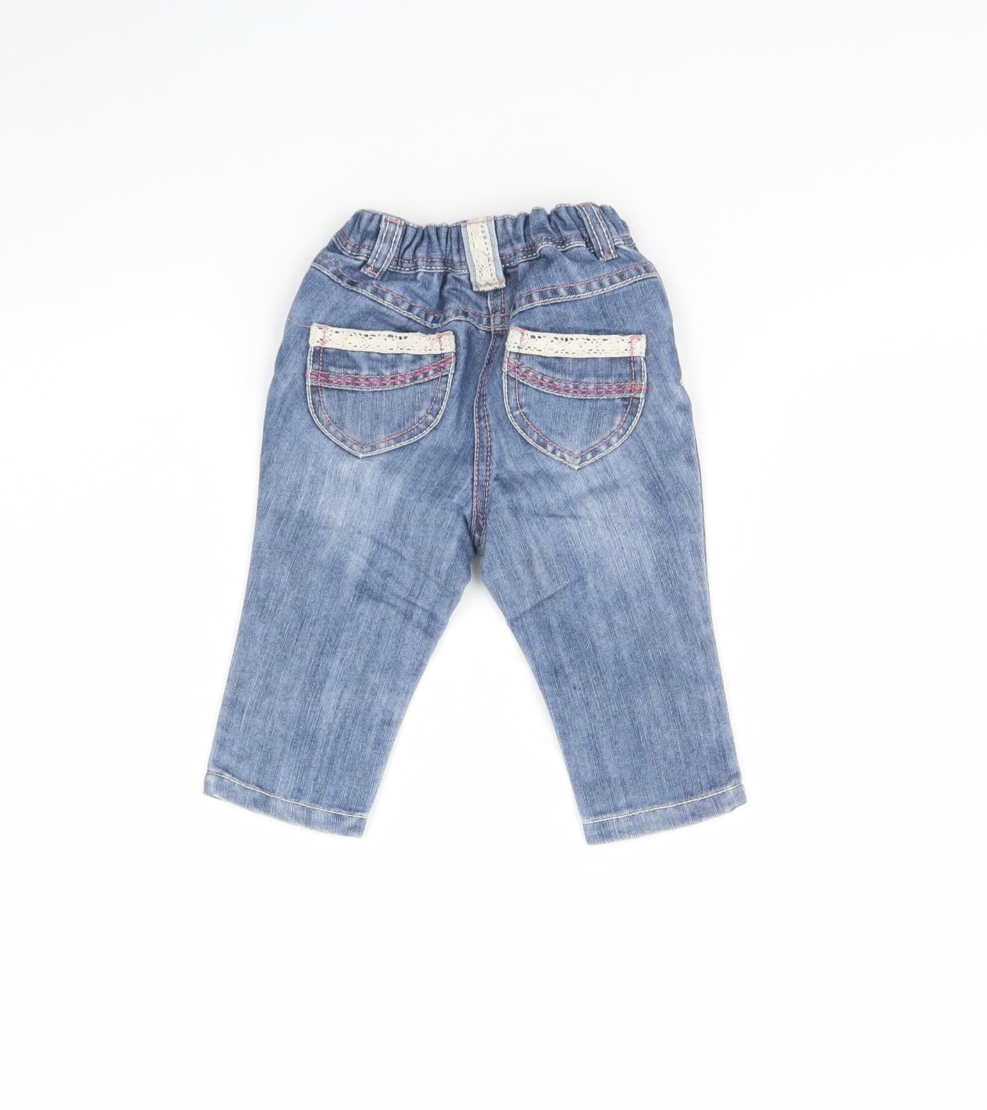 NEXT Girls Blue  Denim Capri Jeans Size 6-9 Months