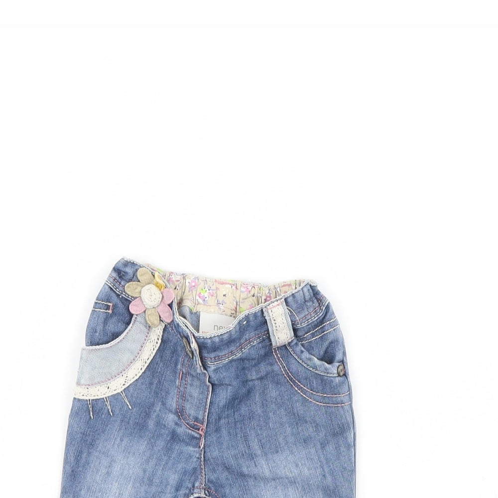 NEXT Girls Blue  Denim Capri Jeans Size 6-9 Months