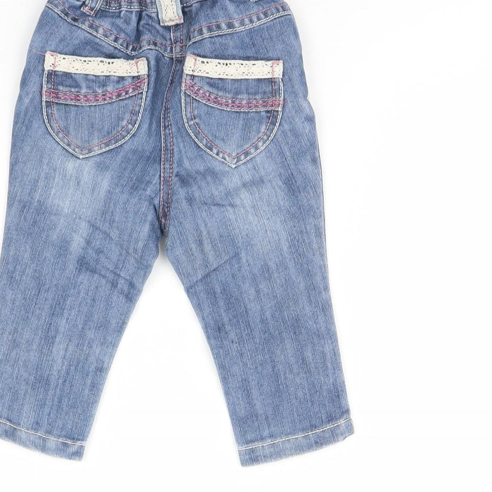 NEXT Girls Blue  Denim Capri Jeans Size 6-9 Months