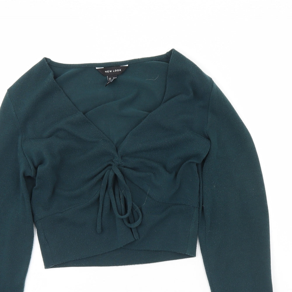 New Look Womens Green   Cropped Blouse Size 10