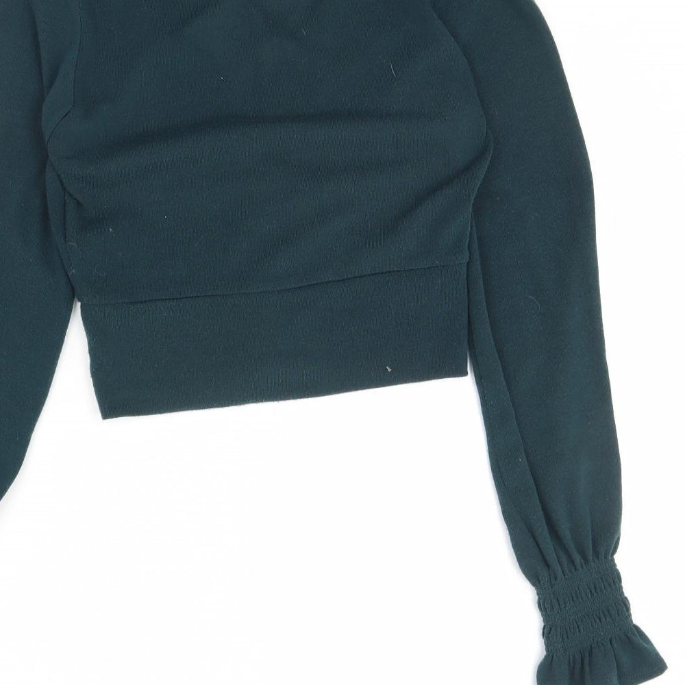 New Look Womens Green   Cropped Blouse Size 10