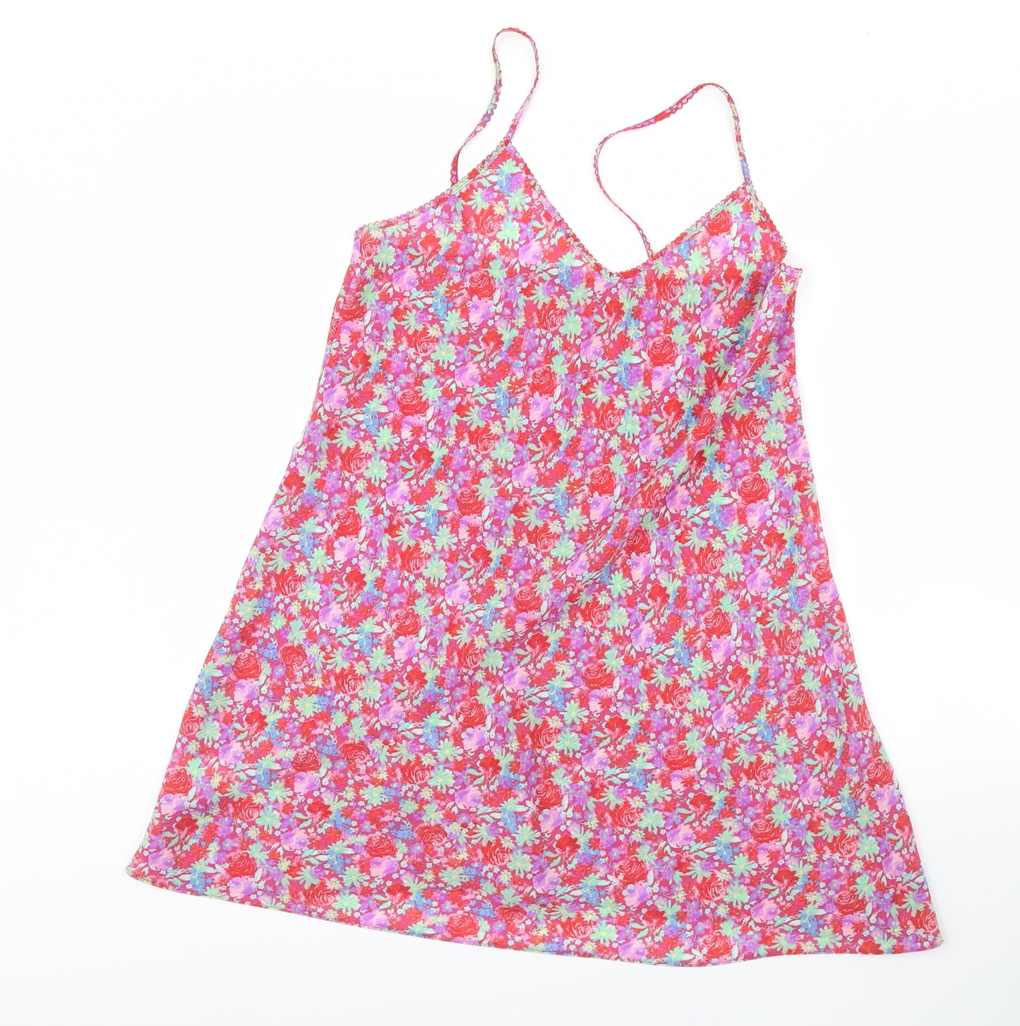 m&S Womens Pink Floral  Tank Dress  Size 12