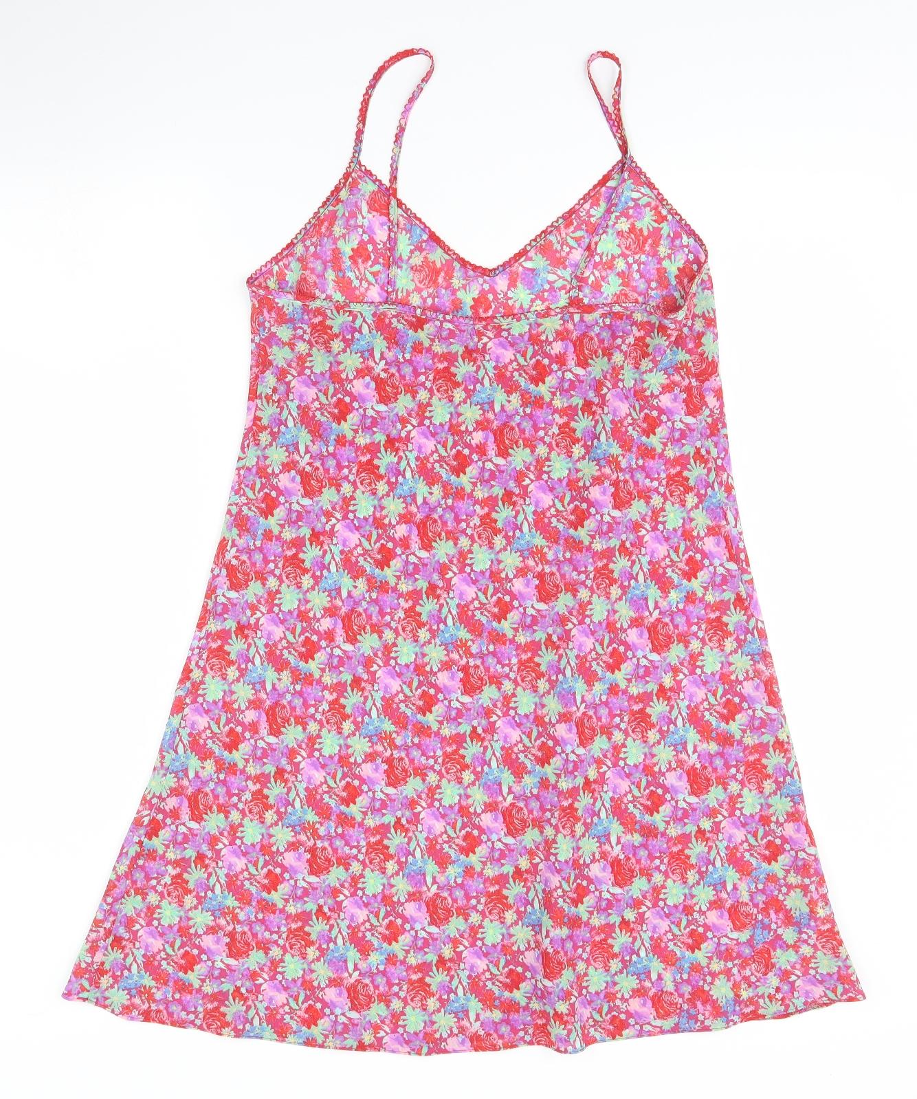 m&S Womens Pink Floral  Tank Dress  Size 12
