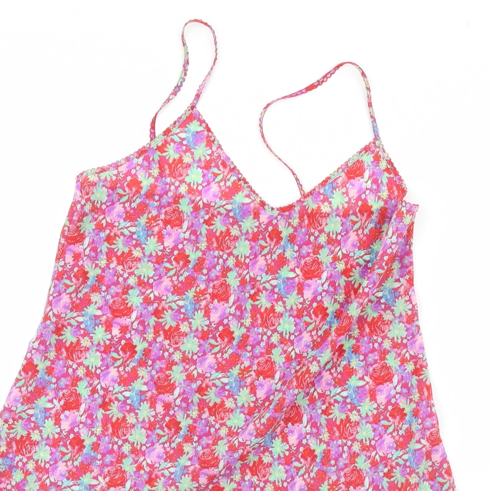 m&S Womens Pink Floral  Tank Dress  Size 12
