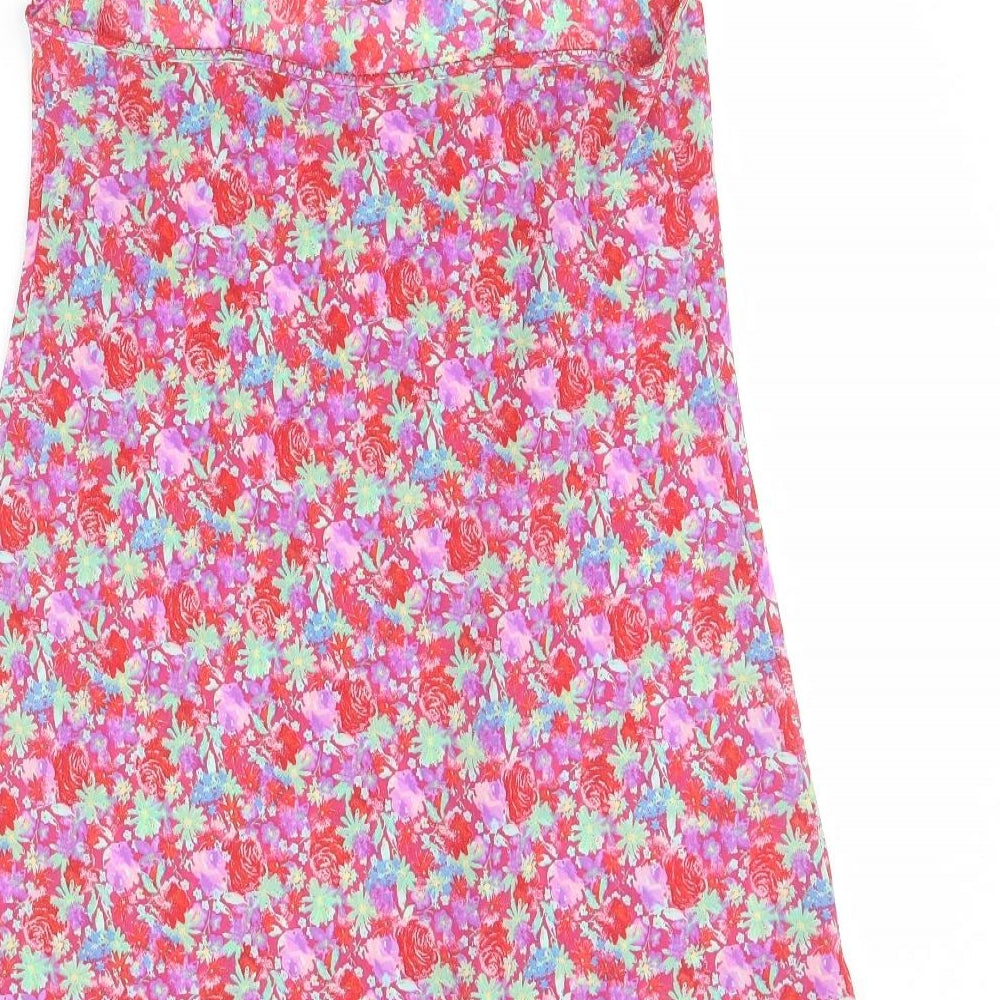 m&S Womens Pink Floral  Tank Dress  Size 12