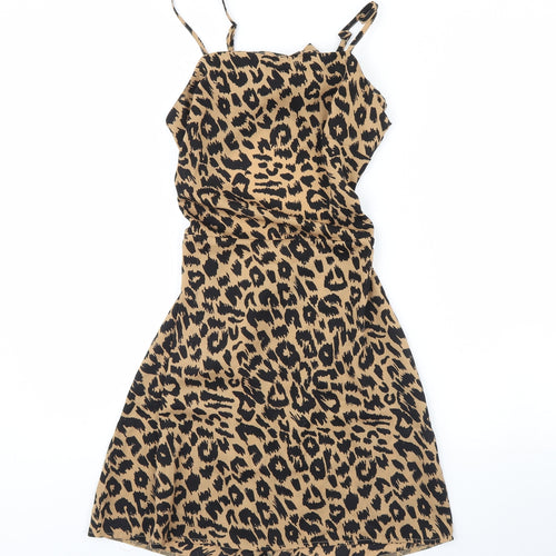 Missguided Womens Brown Animal Print  Mini  Size 10