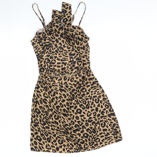 Missguided Womens Brown Animal Print  Mini  Size 10