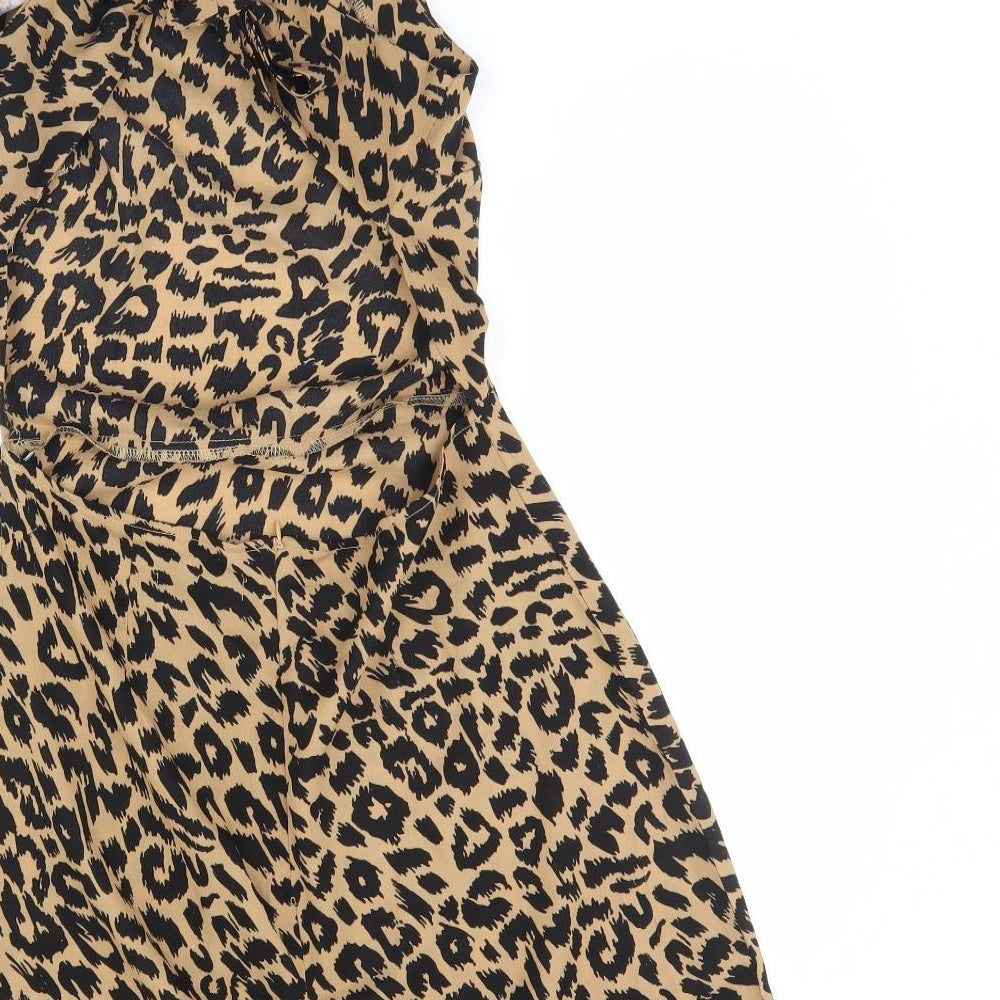 Missguided Womens Brown Animal Print  Mini  Size 10