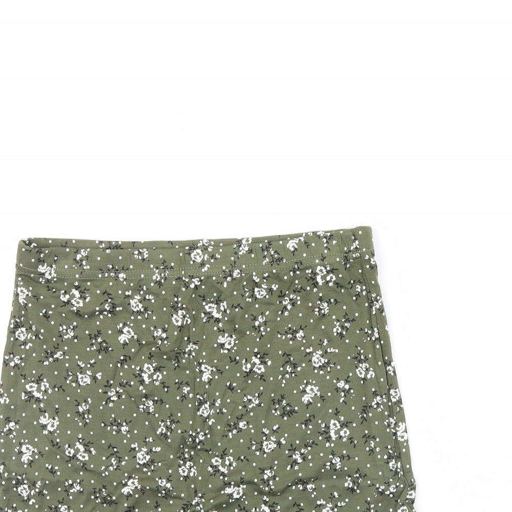 Pretty little thing Womens Green Floral  Mini Skirt Size 10