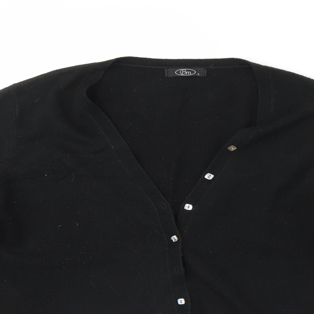 BM Womens Black   Cardigan Jumper Size S