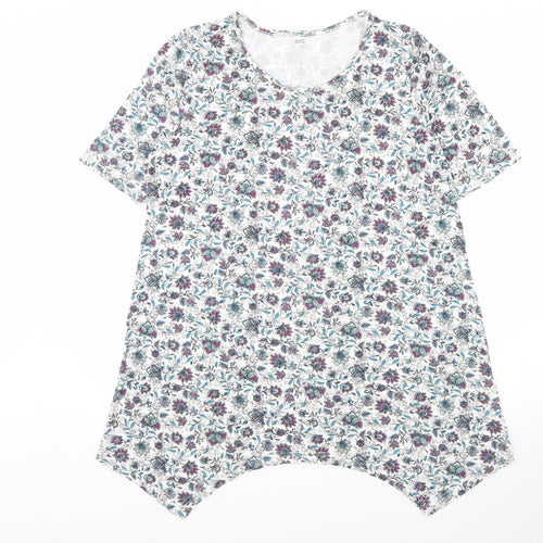 BPC Womens White Floral  Basic Blouse Size M