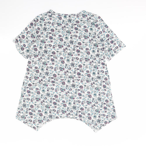 BPC Womens White Floral  Basic Blouse Size M