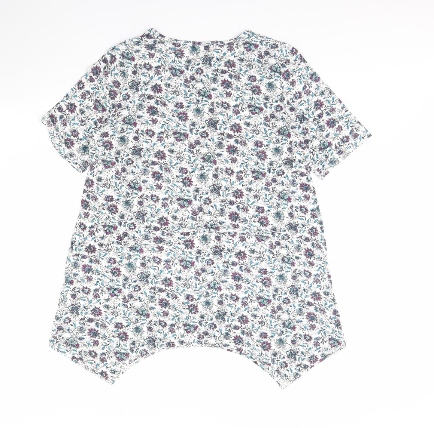BPC Womens White Floral  Basic Blouse Size M