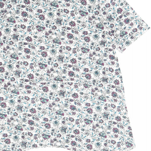 BPC Womens White Floral  Basic Blouse Size M