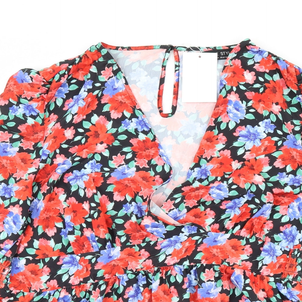 In the Style Womens Black Floral  Camisole Blouse Size 22