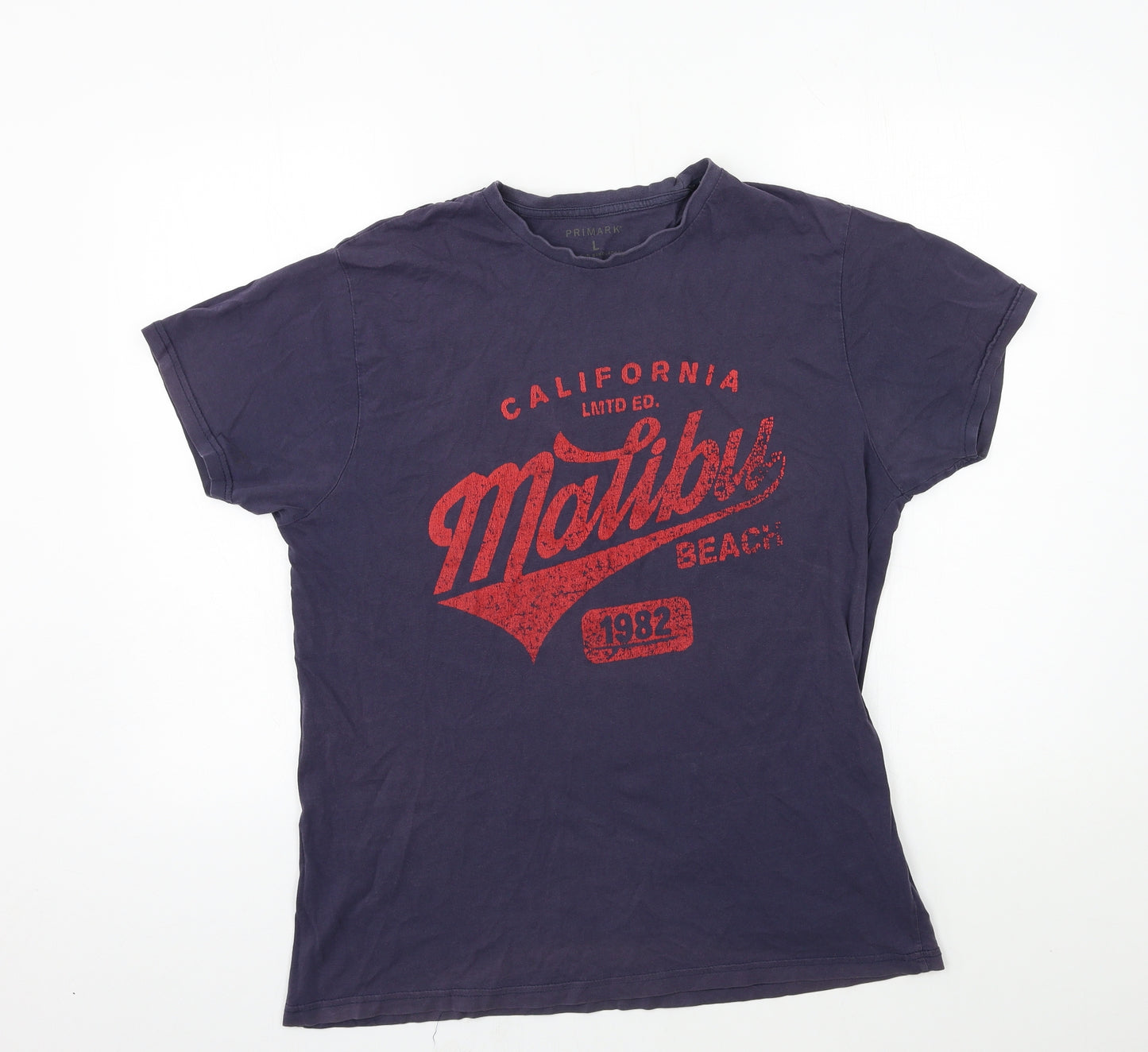 Primark Mens Blue  Jersey  T-Shirt Size L  - Malibu