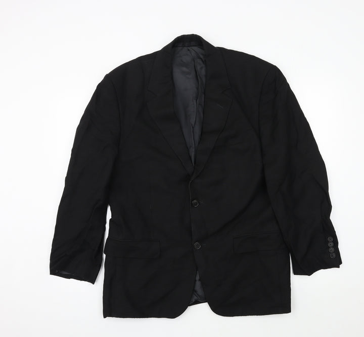 Preworn Mens Black Jacket Suit Size L