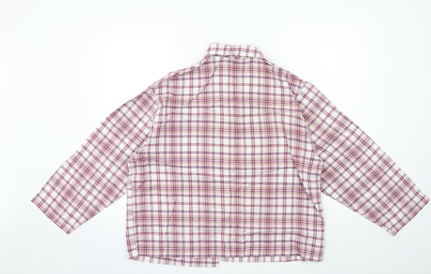 Marks and Spencer Womens Pink Plaid  Top Pyjama Top Size 16