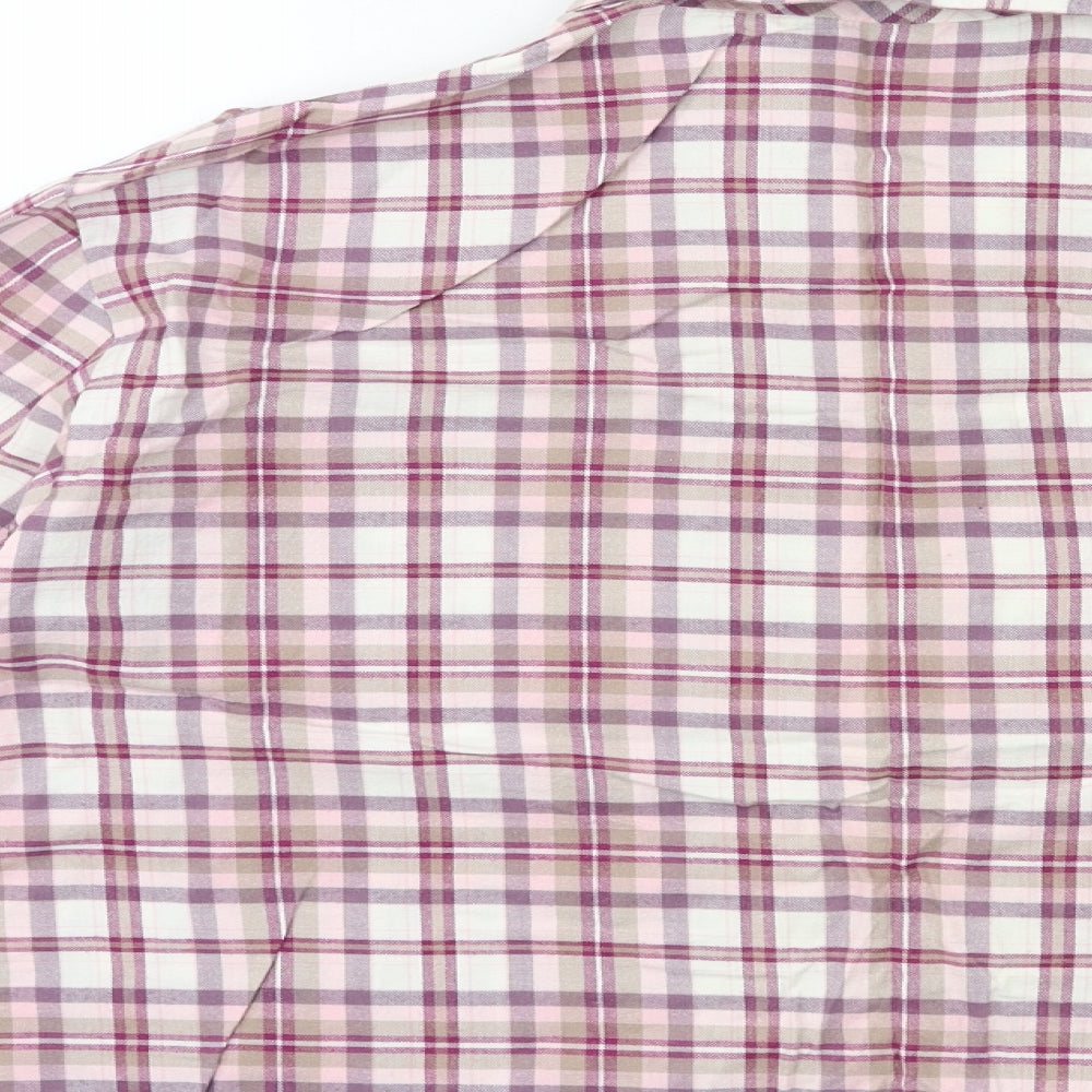 Marks and Spencer Womens Pink Plaid  Top Pyjama Top Size 16