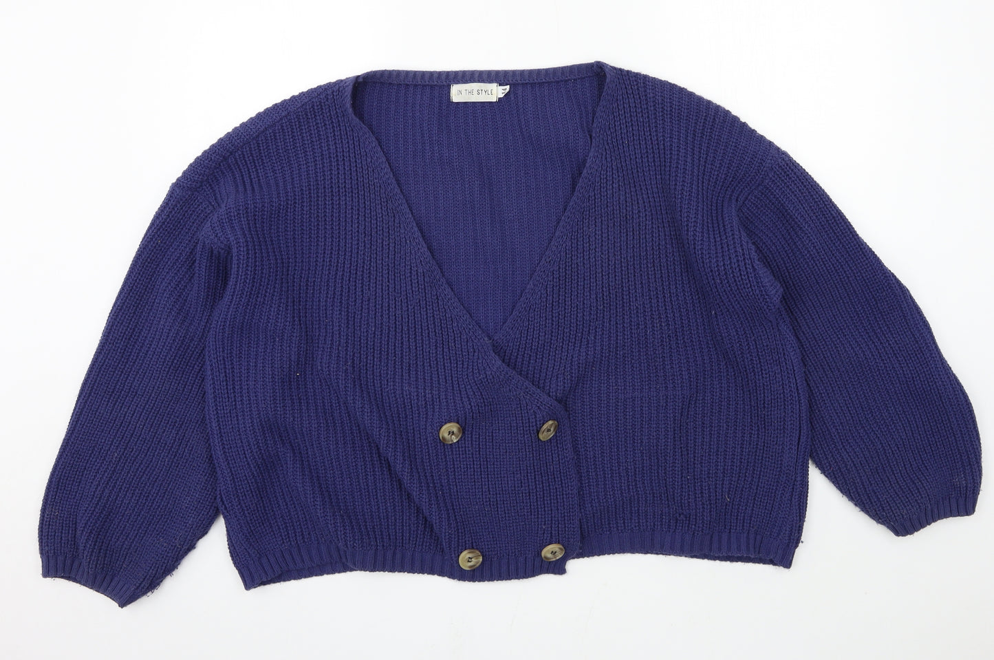 In the Style Womens Blue  Knit Cardigan Jumper Size 14